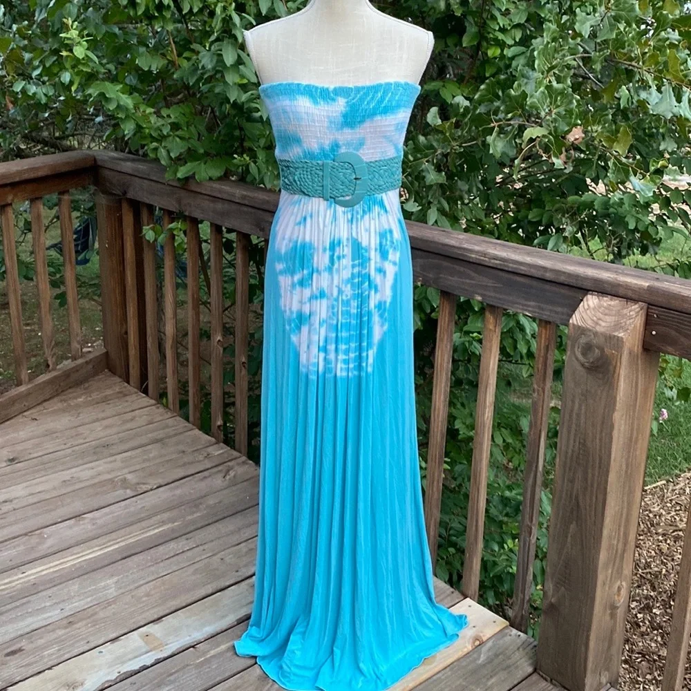 Sky brand strapless Tie dye maxi dress